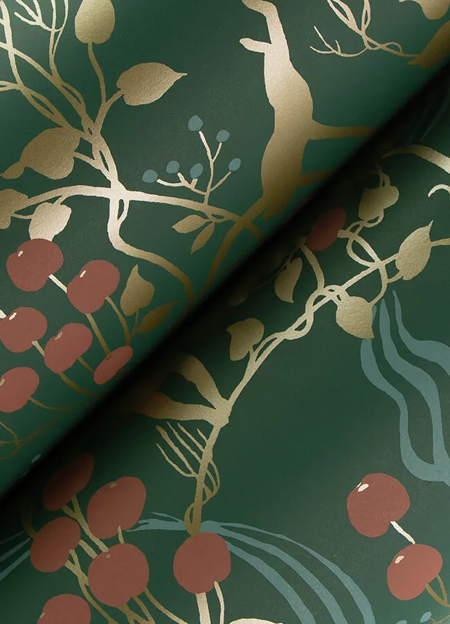 A-Street Prints Linden wallpaper, color Dark Green, SKU 4147-80008