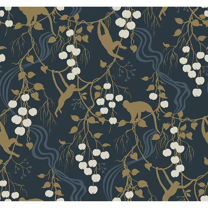 A-Street Prints Linden wallpaper, color Navy, SKU 4147-80010
