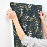 A-Street Prints Linden wallpaper, color Navy, SKU 4147-80010