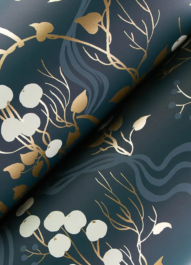 A-Street Prints Linden wallpaper, color Navy, SKU 4147-80010