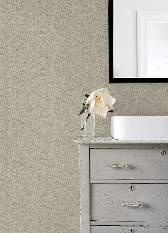 A-Street Prints Lindlöv wallpaper, color Taupe, SKU 4143-34018