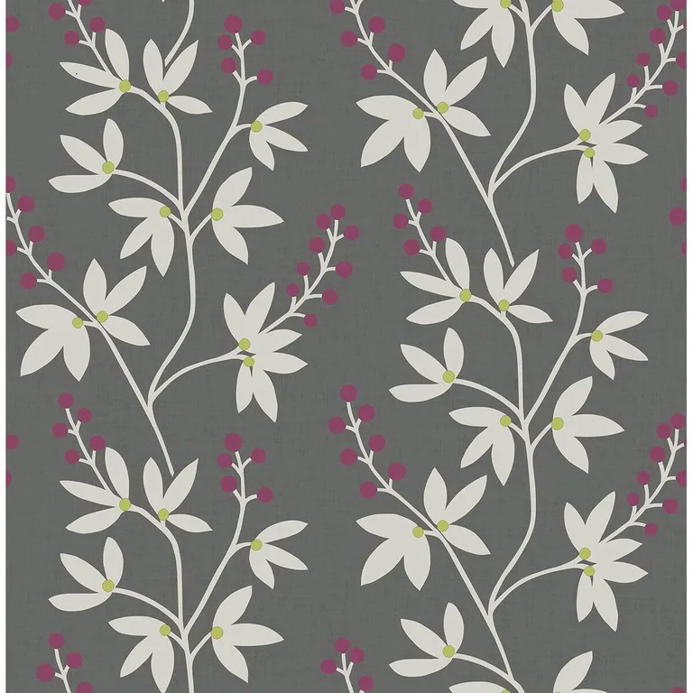 A-Street Prints Linnea Elsa wallpaper, color Charcoal, SKU 2901-25439