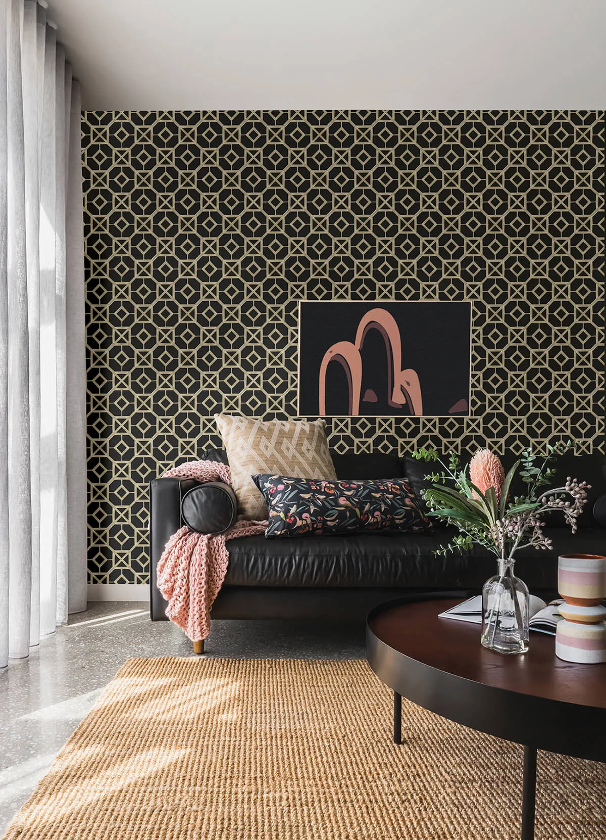 A-Street Prints Livia wallpaper, color Black, SKU 4014-26409