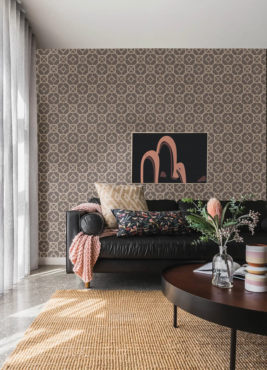A-Street Prints Livia wallpaper, color Mauve, SKU 4014-26413