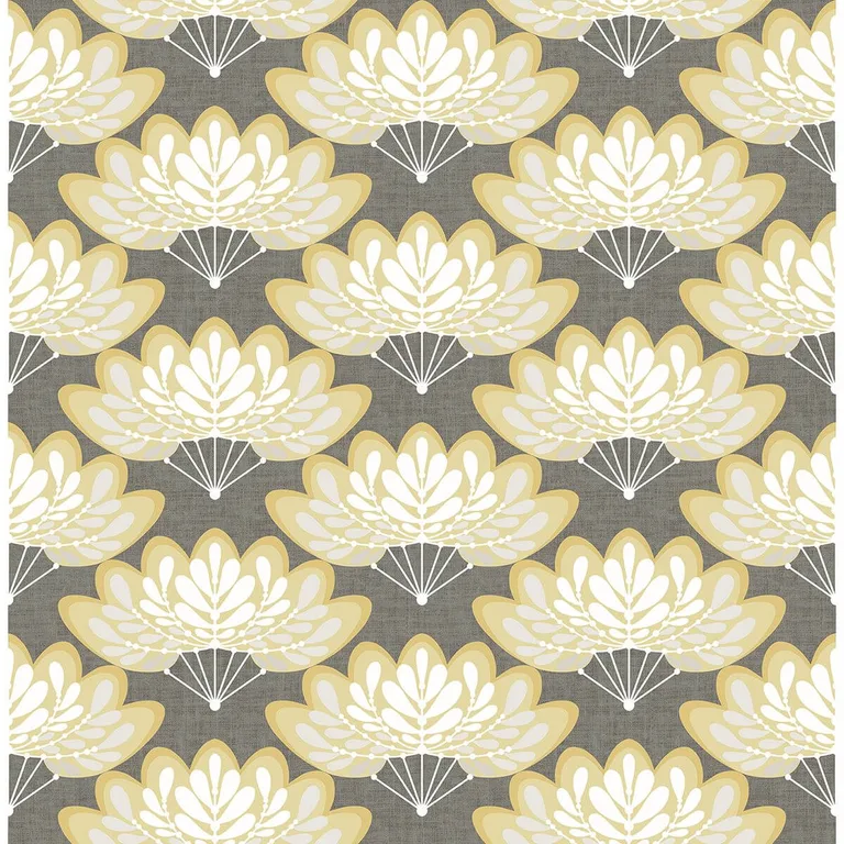 A-Street Prints Lotus wallpaper, color Mustard, SKU 2861-25754