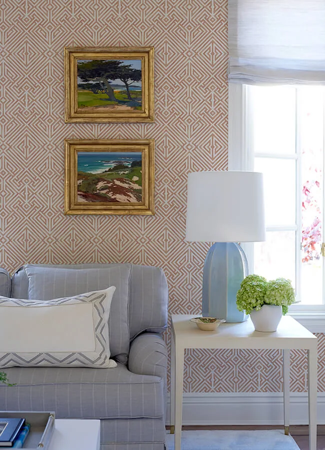 A-Street Prints Lyon wallpaper, color Coral, SKU 4120-26848