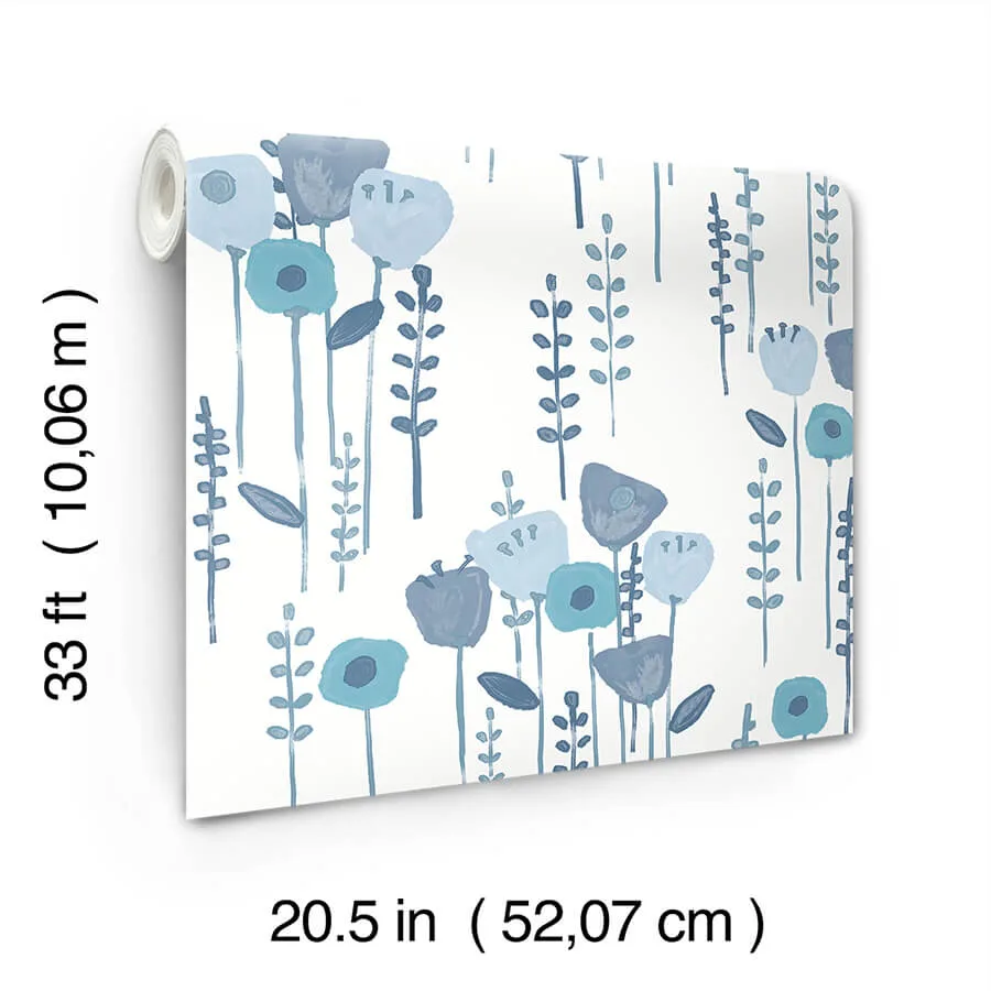 A-Street Prints Mabel - Blue Wallpaper | Buy Online A-Street Prints Mabel wallpaper, color Blue, SKU 4135-27274