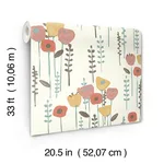 A-Street Prints Mabel - Coral Wallpaper | Buy Online A-Street Prints Mabel wallpaper, color Coral, SKU 4135-27278