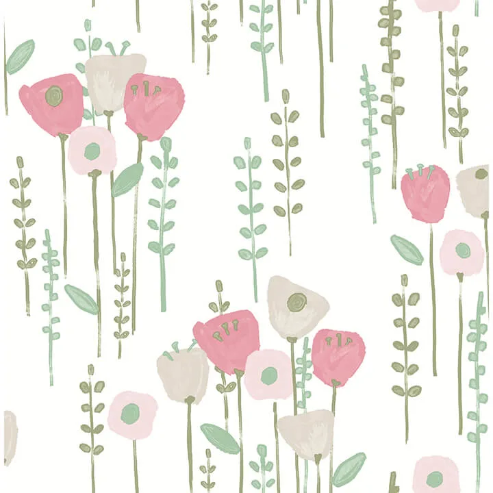 A-Street Prints Mabel wallpaper, color Pink, SKU 4135-27275