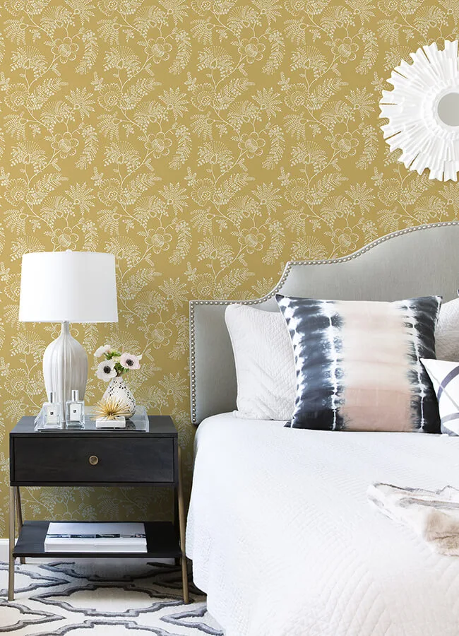 A-Street Prints Maeve wallpaper, color Mustard, SKU 4120-26826