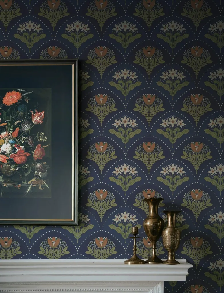 A-Street Prints Maj wallpaper, color Navy, SKU 4201-48018