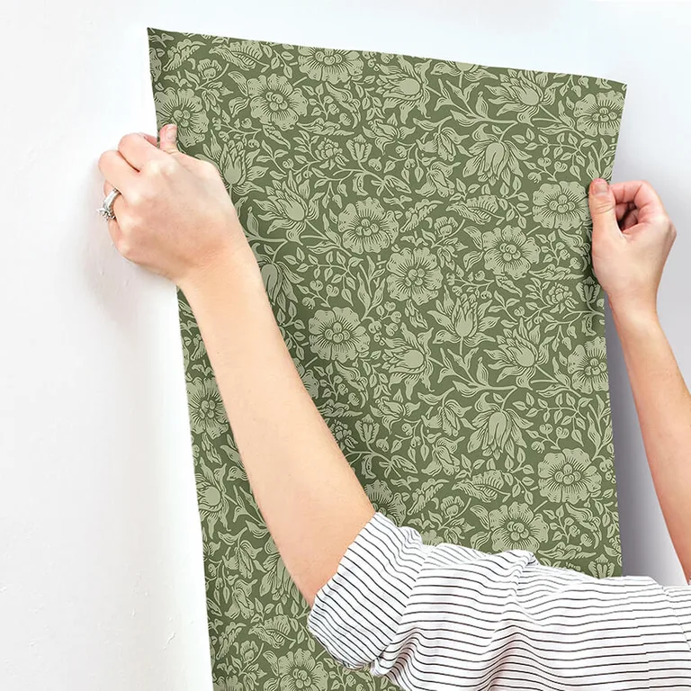 A-Street Prints Mallow wallpaper, color Dark Green, SKU 4153-82042