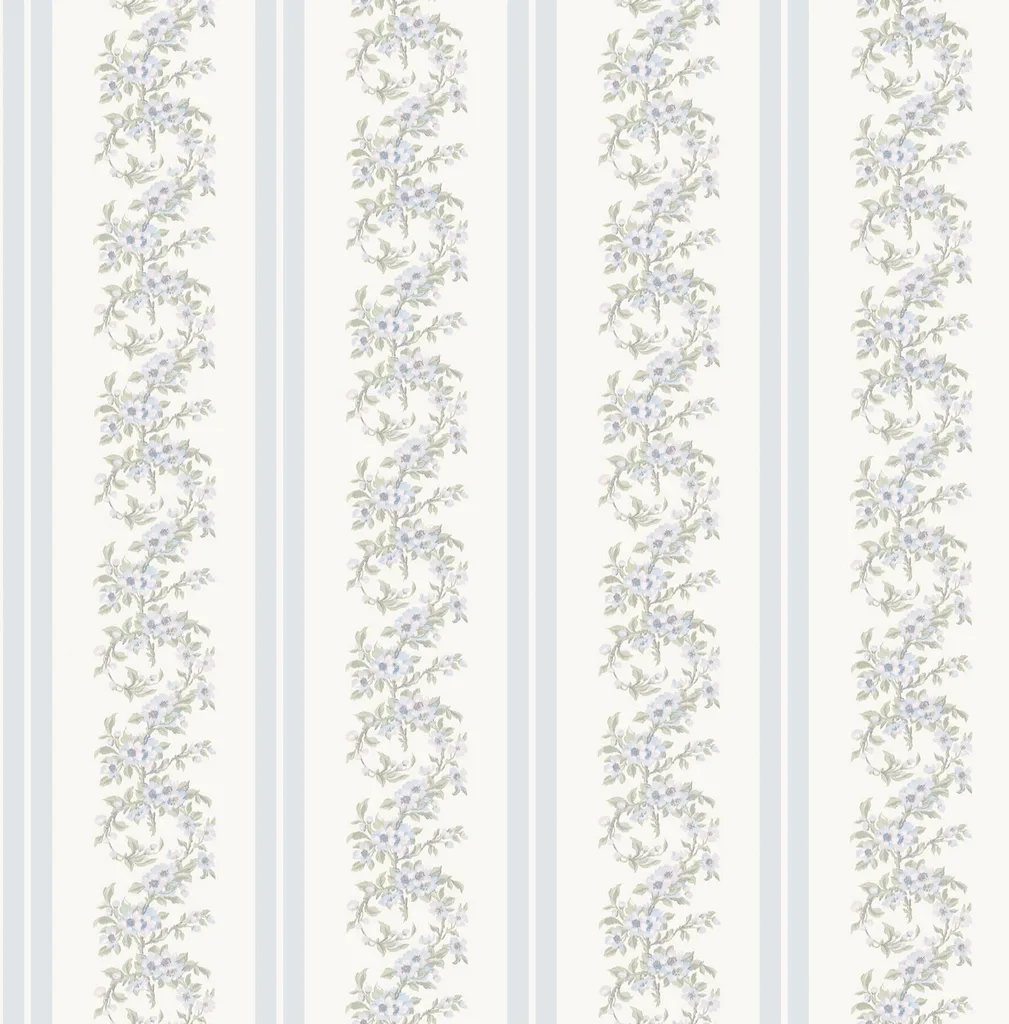 A-Street Prints Marigold Wreath wallpaper, color Baby Blue Rush, SKU AST4650