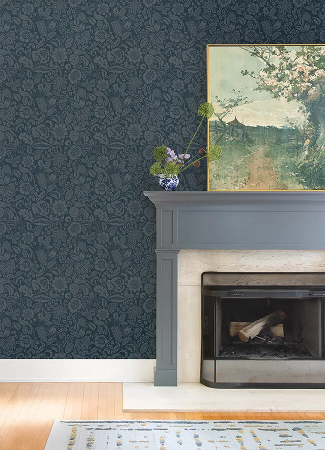 A-Street Prints Marta - Navy Wallpaper | Buy Online A-Street Prints Marta wallpaper, color Navy, SKU 4147-27360