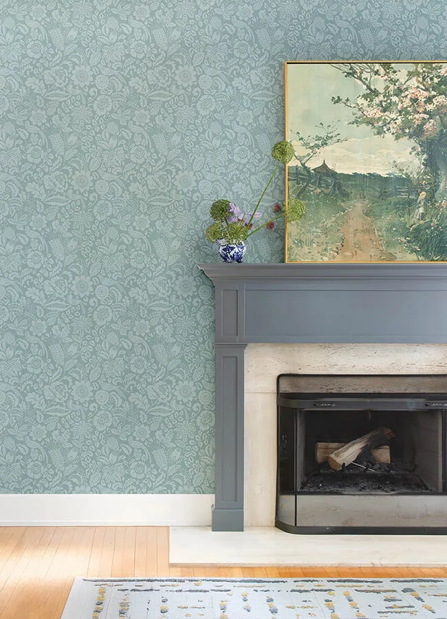 A-Street Prints Marta - Teal Wallpaper | Buy Online A-Street Prints Marta wallpaper, color Teal, SKU 4147-27363