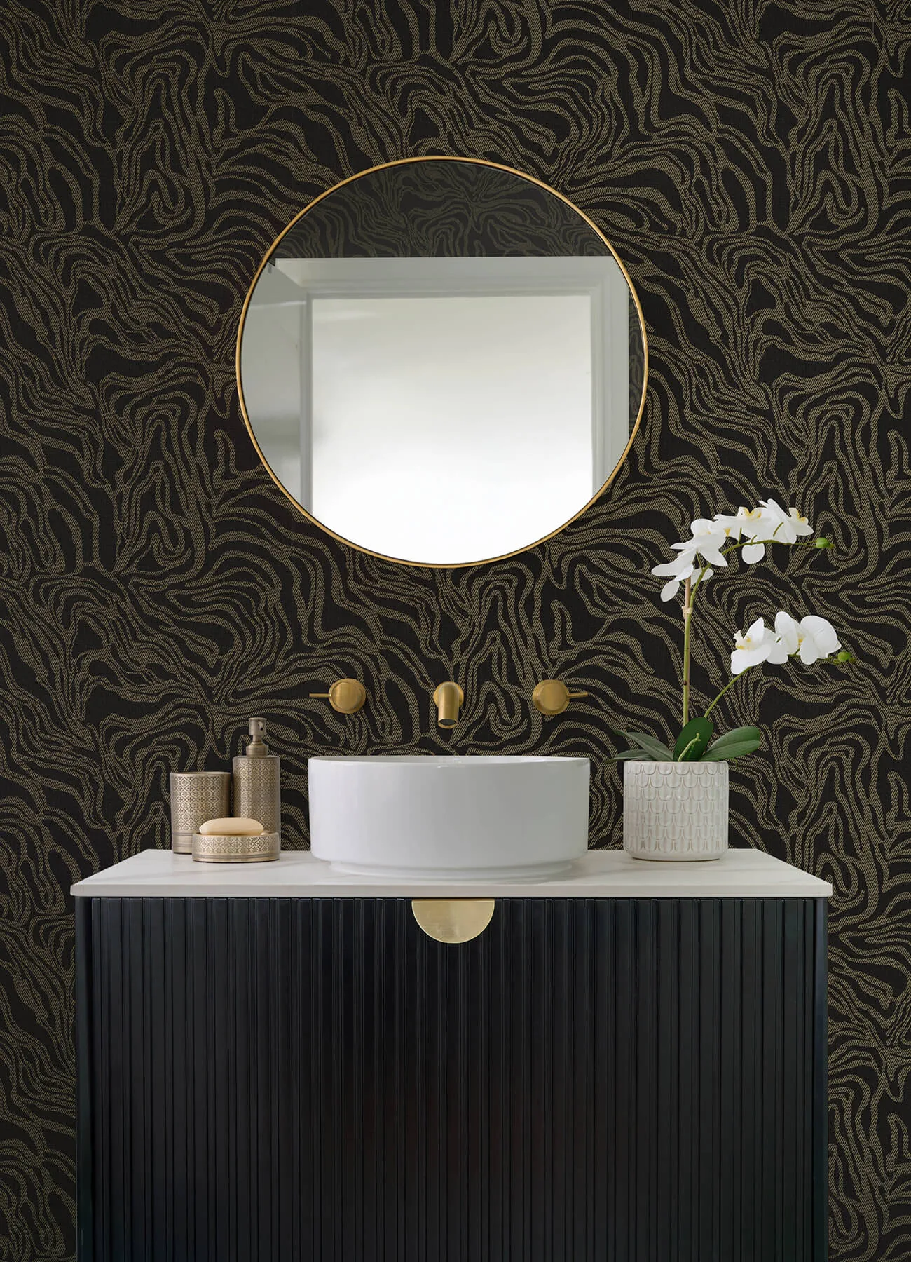 A-Street Prints Massar wallpaper, color Black, SKU 4177-27709