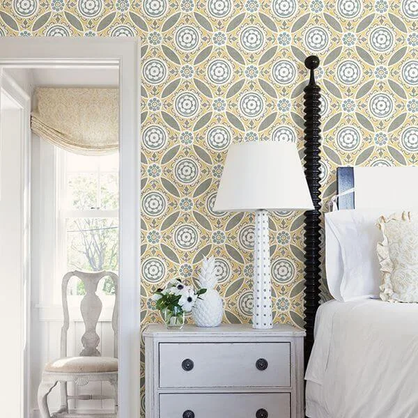 A-Street Prints Maya wallpaper, color Yellow, SKU 2744-24114