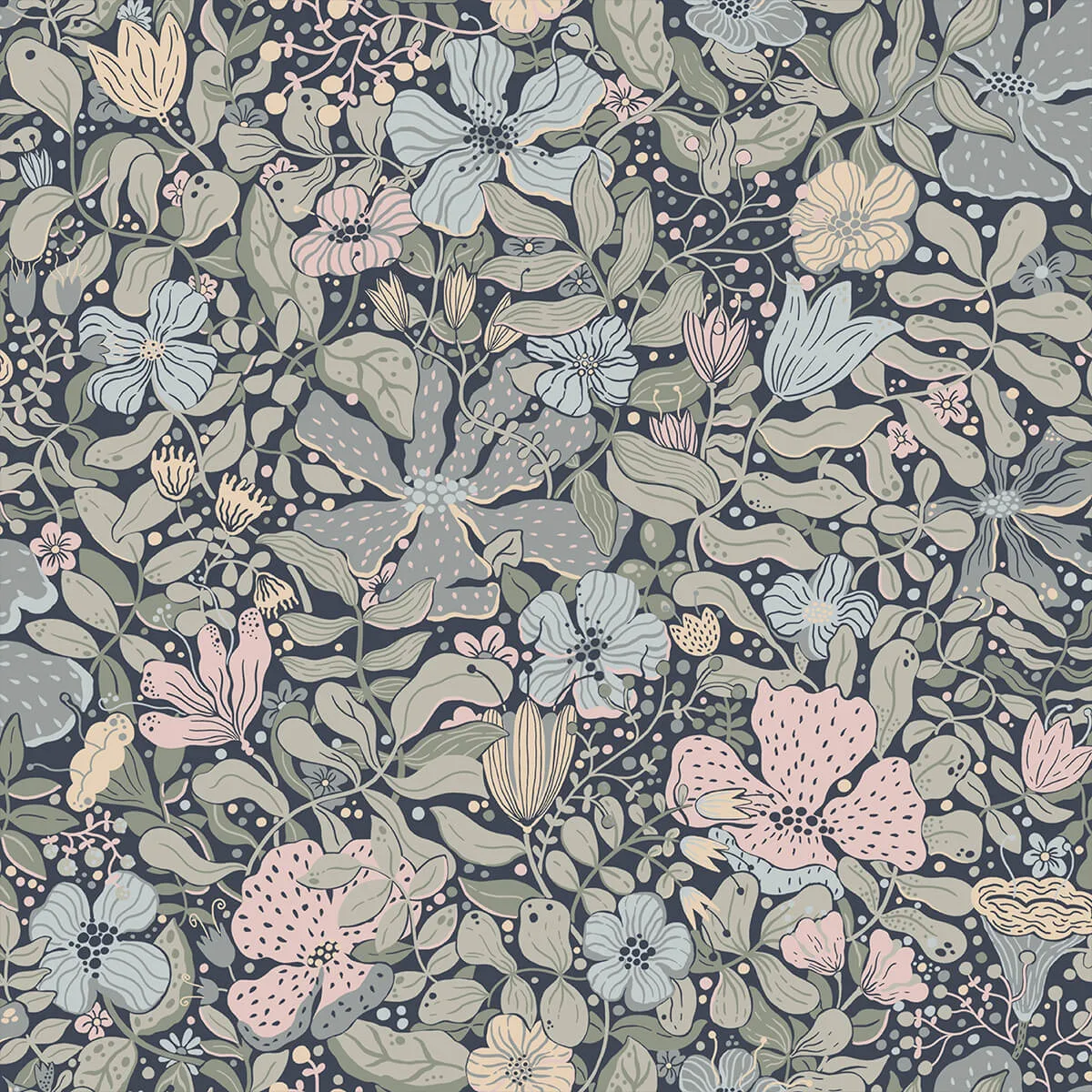 A-Street Prints Midsommar wallpaper, color Dark Blue, SKU 4111-63021