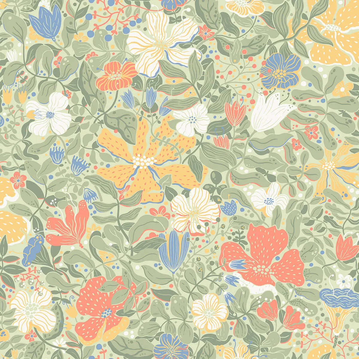 A-Street Prints Midsommar wallpaper, color Sage, SKU 4111-63018