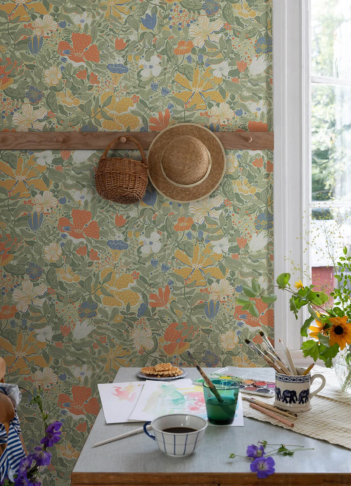 A-Street Prints Midsommar wallpaper, color Sage, SKU 4111-63018