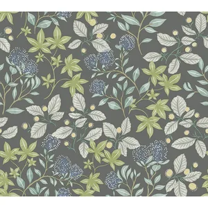 A-Street Prints Mildred wallpaper, color Charcoal, SKU 4155-72815
