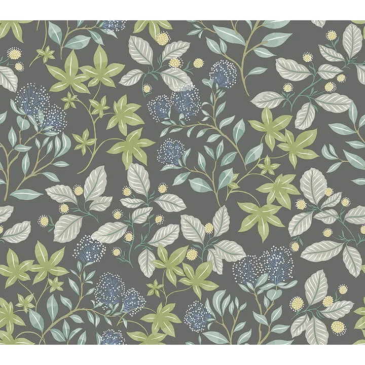 A-Street Prints Mildred wallpaper, color Charcoal, SKU 4155-72815