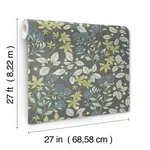A-Street Prints Mildred wallpaper, color Charcoal, SKU 4155-72815