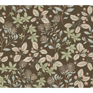 A-Street Prints Mildred wallpaper, color Espresso, SKU 4155-72816