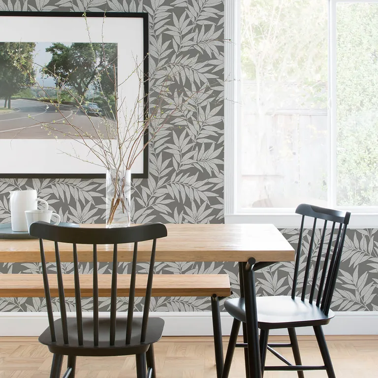 A-Street Prints Morris wallpaper, color Dark Grey, SKU 2970-26123