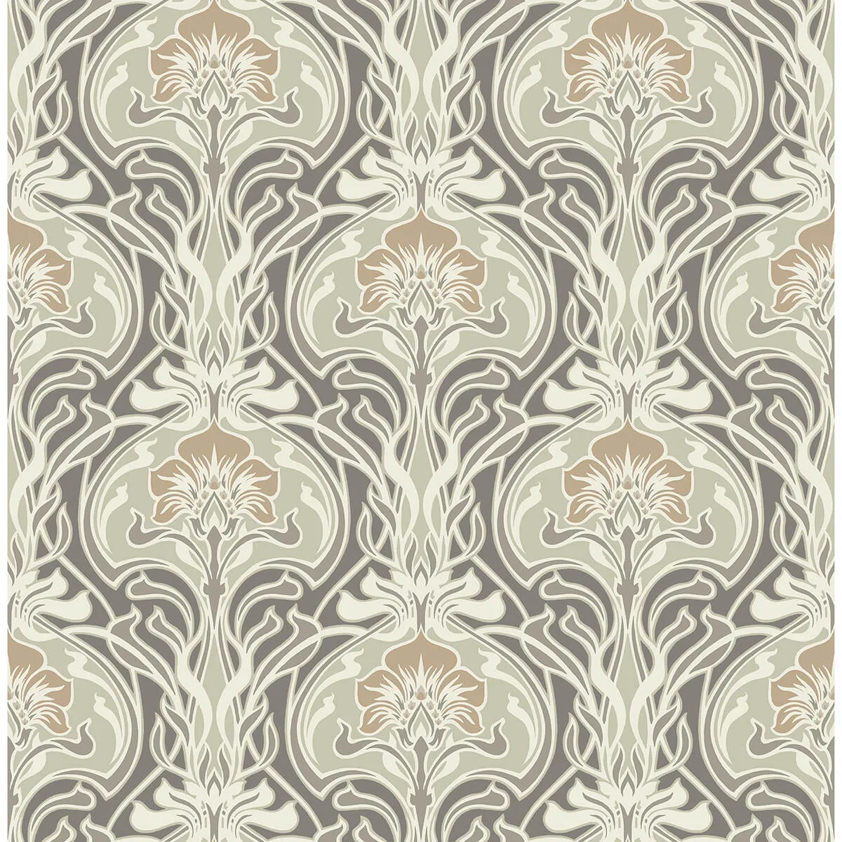 A-Street Prints Mucha wallpaper, color Dark Grey, SKU 2970-26150