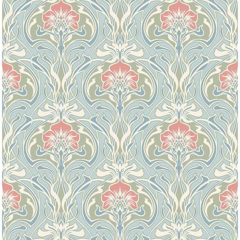 A-Street Prints Mucha wallpaper, color Light Blue, SKU 2970-26152