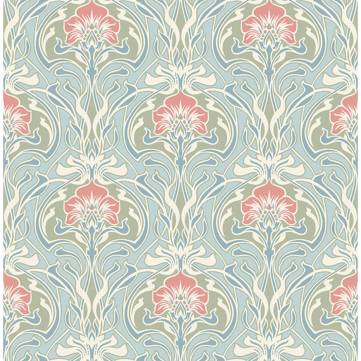 A-Street Prints Mucha wallpaper, color Light Blue, SKU 2970-26152
