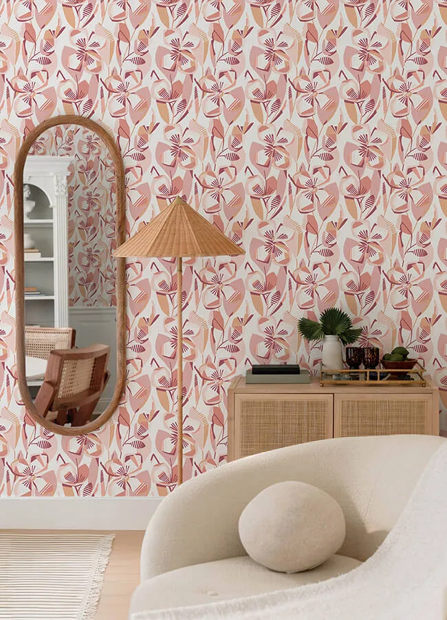 A-Street Prints Nathalie - Coral Wallpaper | Buy Online A-Street Prints Nathalie wallpaper, color Coral, SKU 4135-27279