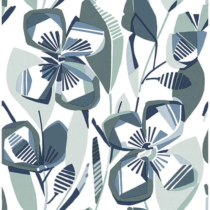 A-Street Prints Nathalie wallpaper, color Navy, SKU 4135-27283