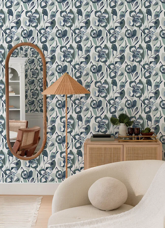 A-Street Prints Nathalie wallpaper, color Navy, SKU 4135-27283