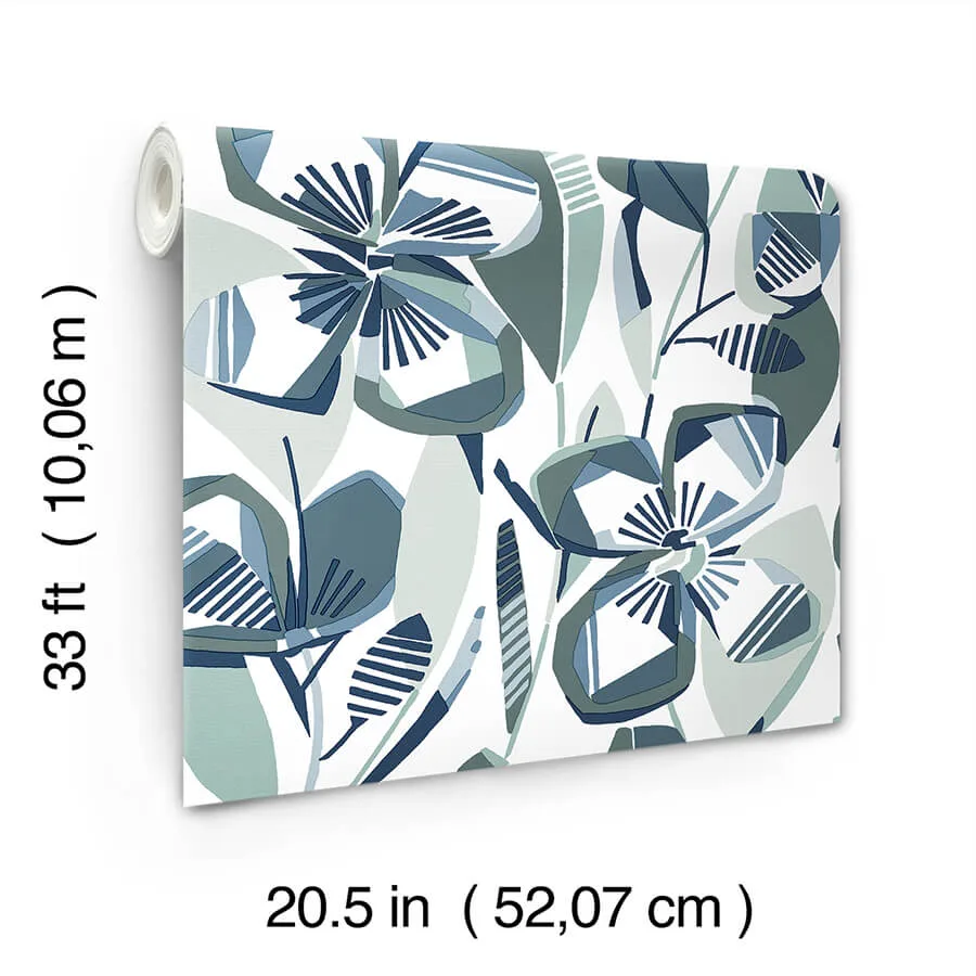 A-Street Prints Nathalie wallpaper, color Navy, SKU 4135-27283