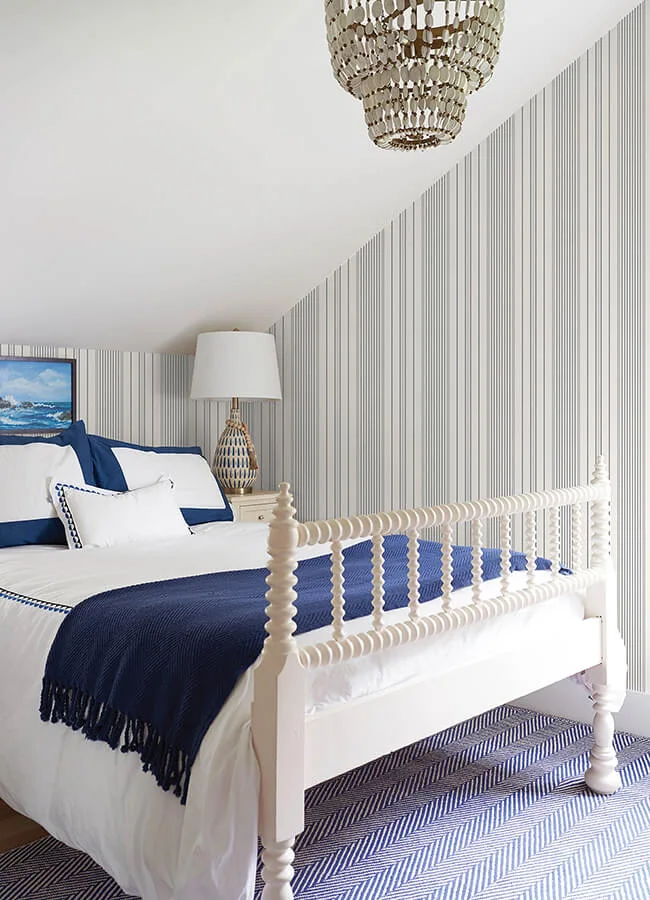 A-Street Prints Navarres Stripe wallpaper, color Charcoal, SKU 4172-27486