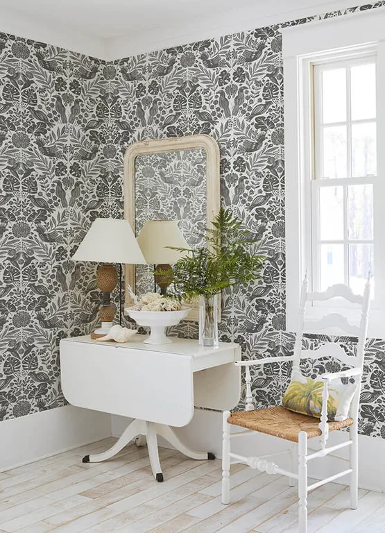 A-Street Prints Nestle wallpaper, color Charcoal, SKU 4122-27004