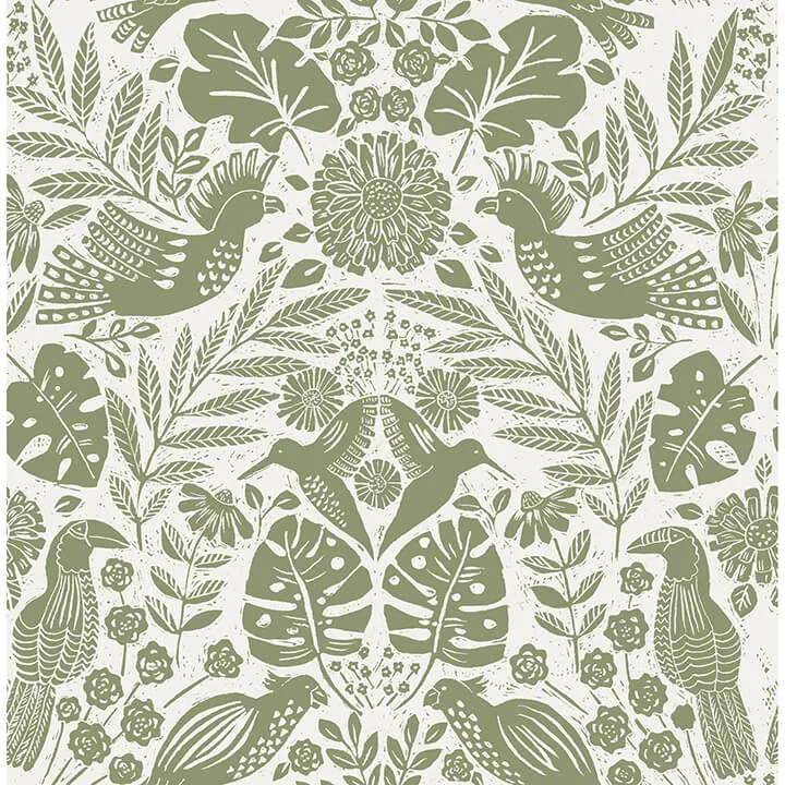 A-Street Prints Nestle wallpaper, color Green, SKU 4122-27005