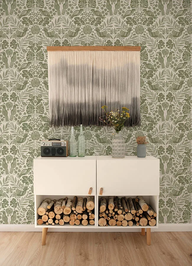A-Street Prints Nestle wallpaper, color Green, SKU 4122-27005