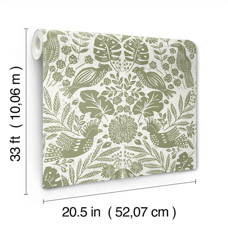 A-Street Prints Nestle wallpaper, color Green, SKU 4122-27005