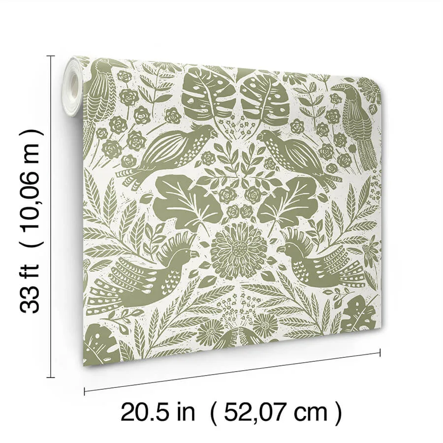 A-Street Prints Nestle - Green Wallpaper | Buy Online A-Street Prints Nestle wallpaper, color Green, SKU 4122-27005