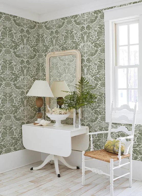 A-Street Prints Nestle wallpaper, color Green, SKU 4122-27005