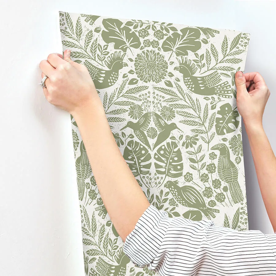 A-Street Prints Nestle - Green Wallpaper | Buy Online A-Street Prints Nestle wallpaper, color Green, SKU 4122-27005