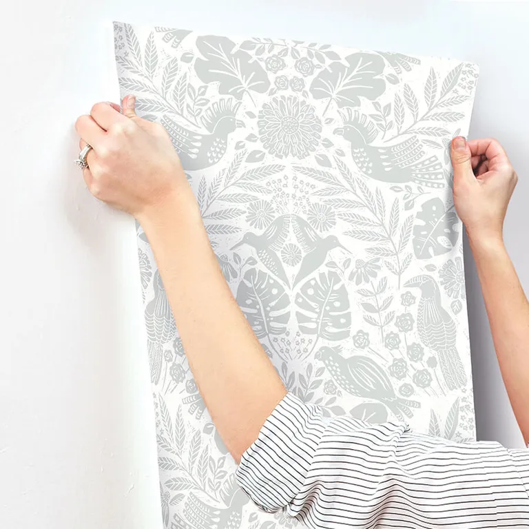 A-Street Prints Nestle wallpaper, color Light Grey, SKU 4122-27001