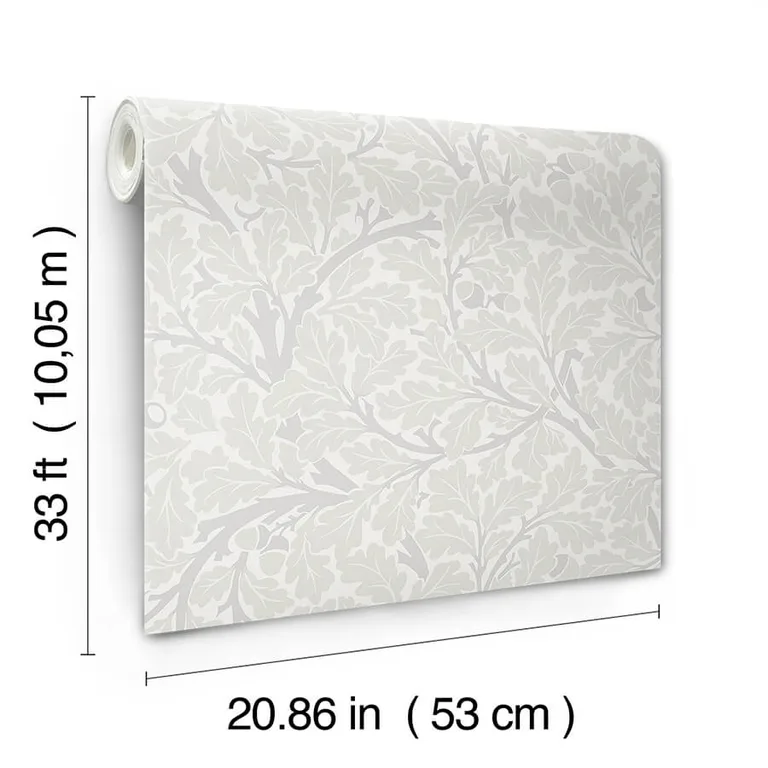 A-Street Prints Oak Tree wallpaper, color Dove, SKU 4153-82026