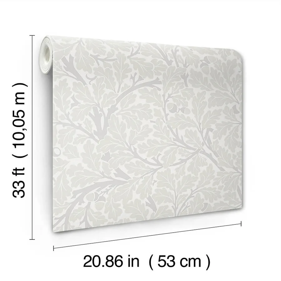 A-Street Prints Oak Tree wallpaper, color Dove, SKU 4153-82026