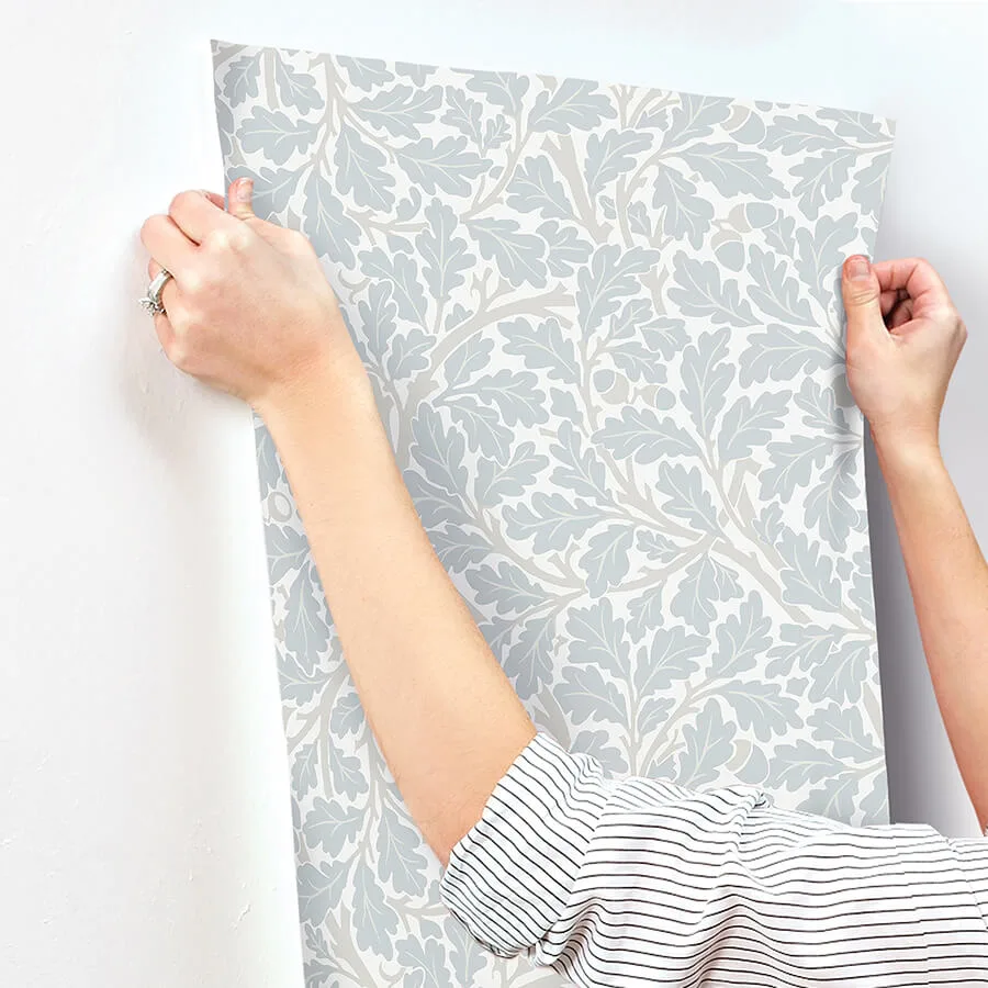 A-Street Prints Oak Tree wallpaper, color Sky Blue, SKU 4153-82031