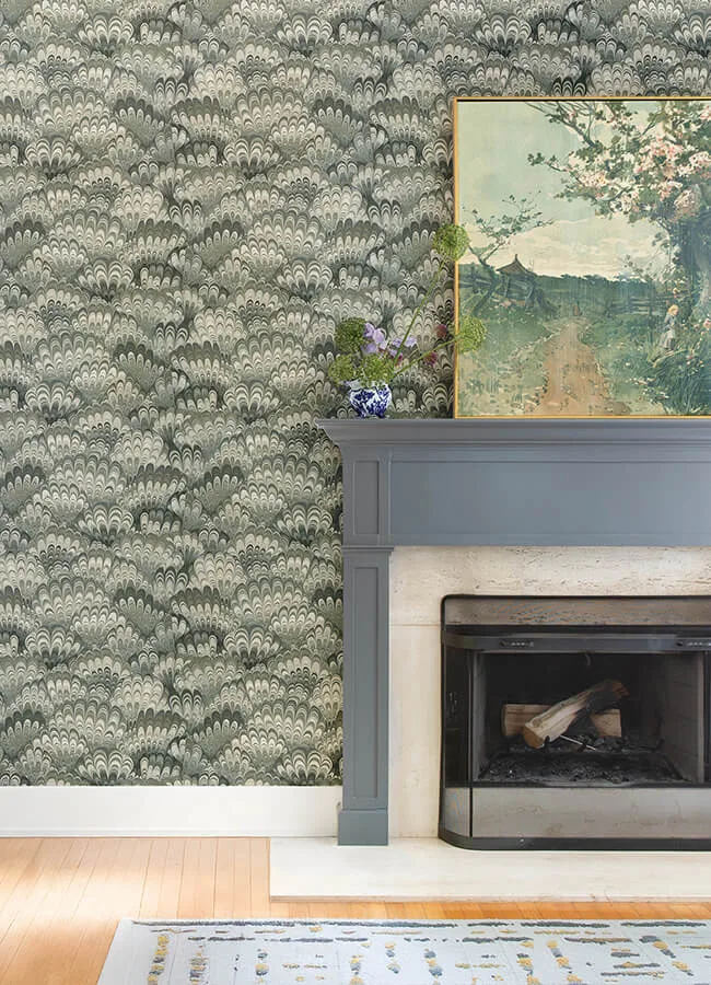 A-Street Prints Octavia wallpaper, color Dark Green, SKU 4147-27377