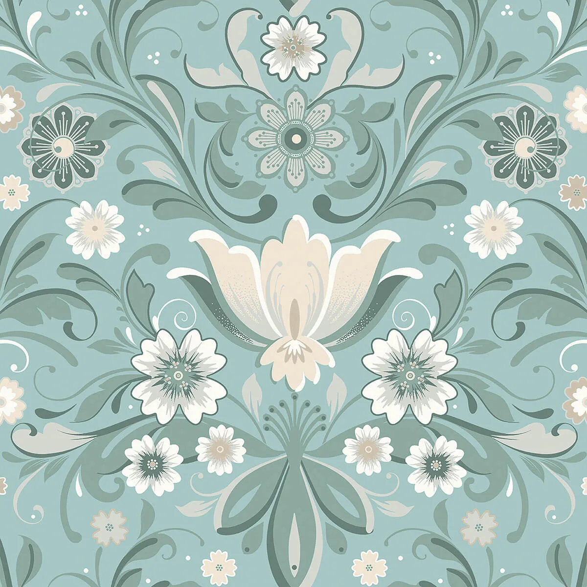 A-Street Prints Ostanskar wallpaper, color Turquoise, SKU 2999-24111